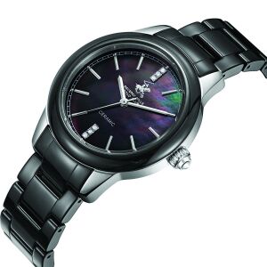 Beverly Hills Polo Club Kadın Kol Saati | 35 mm Çelik Kasa, Seramik Kordon, Safir Cam