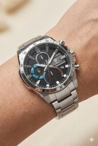 Fiesta Erkek Kol Saati | 41 mm Çelik Kasa, Çelik Kordon, Solar Powered, Safir Cam