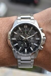 Fiesta Erkek Kol Saati | 45 mm Çelik Kasa, Çelik Kordon, Safir Cam, 5ATM Su Geçirmez