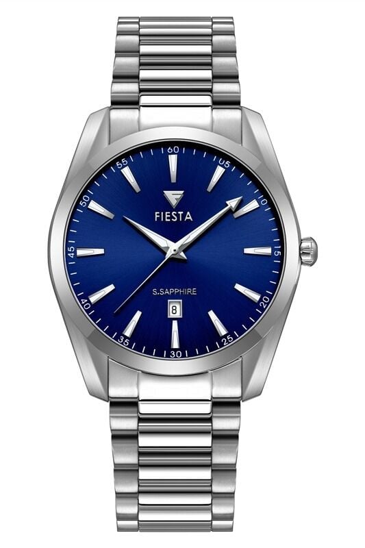 Fiesta Erkek Kol Saati | 41 mm Çelik Kasa, Çelik Kordon, Safir Cam, 5 ATM