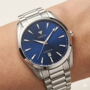 Fiesta Erkek Kol Saati | 41 mm Çelik Kasa, Çelik Kordon, Safir Cam, 5 ATM