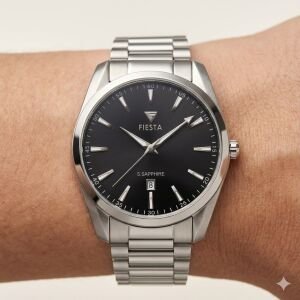 Fiesta Erkek Kol Saati | 41 mm Çelik Kasa, Çelik Kordon, Safir Cam, 5 ATM Su Geçirmezlik