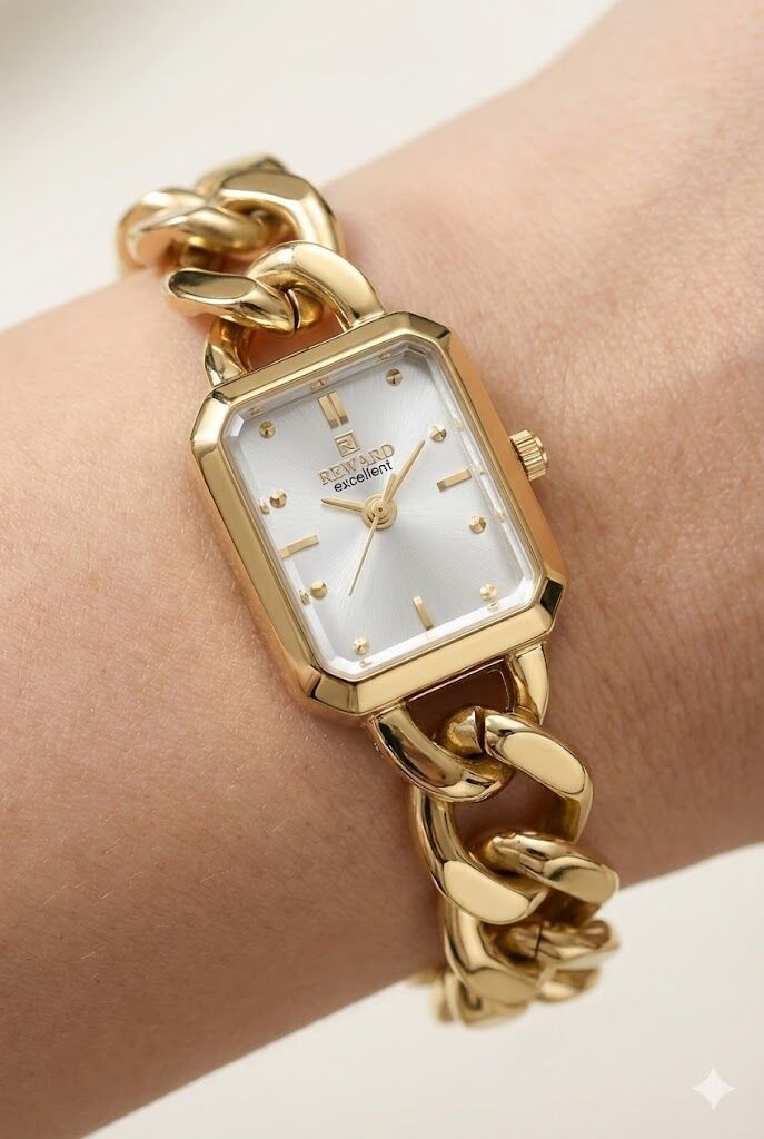 Reward Kadın Kol Saati | 20 mm Altın Renk Çelik Kasa ve Kordon, Mineral Cam