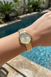 Reward Kadın Kol Saati | 22 mm Altın Renk Çelik Kasa ve Kordon, Mineral Cam, Zarif Tasarım