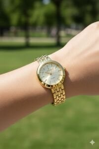 Reward Kadın Kol Saati | 22 mm Altın Renk Çelik Kasa ve Kordon, Mineral Cam, Zarif Tasarım