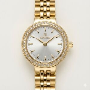 Reward Kadın Kol Saati | 22 mm Gold Renk Çelik Kasa, Mineral Cam, Zarif Tasarım