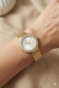 Reward Kadın Kol Saati | 22 mm Gold Renk Çelik Kasa, Mineral Cam, Zarif Tasarım