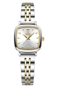 Reward Kadın Kol Saati | 24 mm Çelik Kasa, Gümüş - Altın Renk Kordon, Mineral Cam