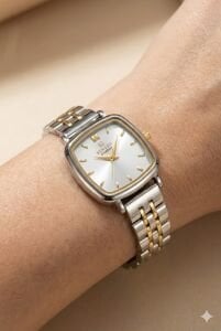 Reward Kadın Kol Saati | 24 mm Çelik Kasa, Gümüş - Altın Renk Kordon, Mineral Cam