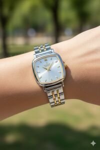 Reward Kadın Kol Saati | 24 mm Çelik Kasa, Gümüş - Altın Renk Kordon, Mineral Cam