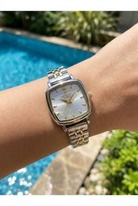 Reward Kadın Kol Saati | 24 mm Çelik Kasa, Gümüş - Altın Renk Kordon, Mineral Cam