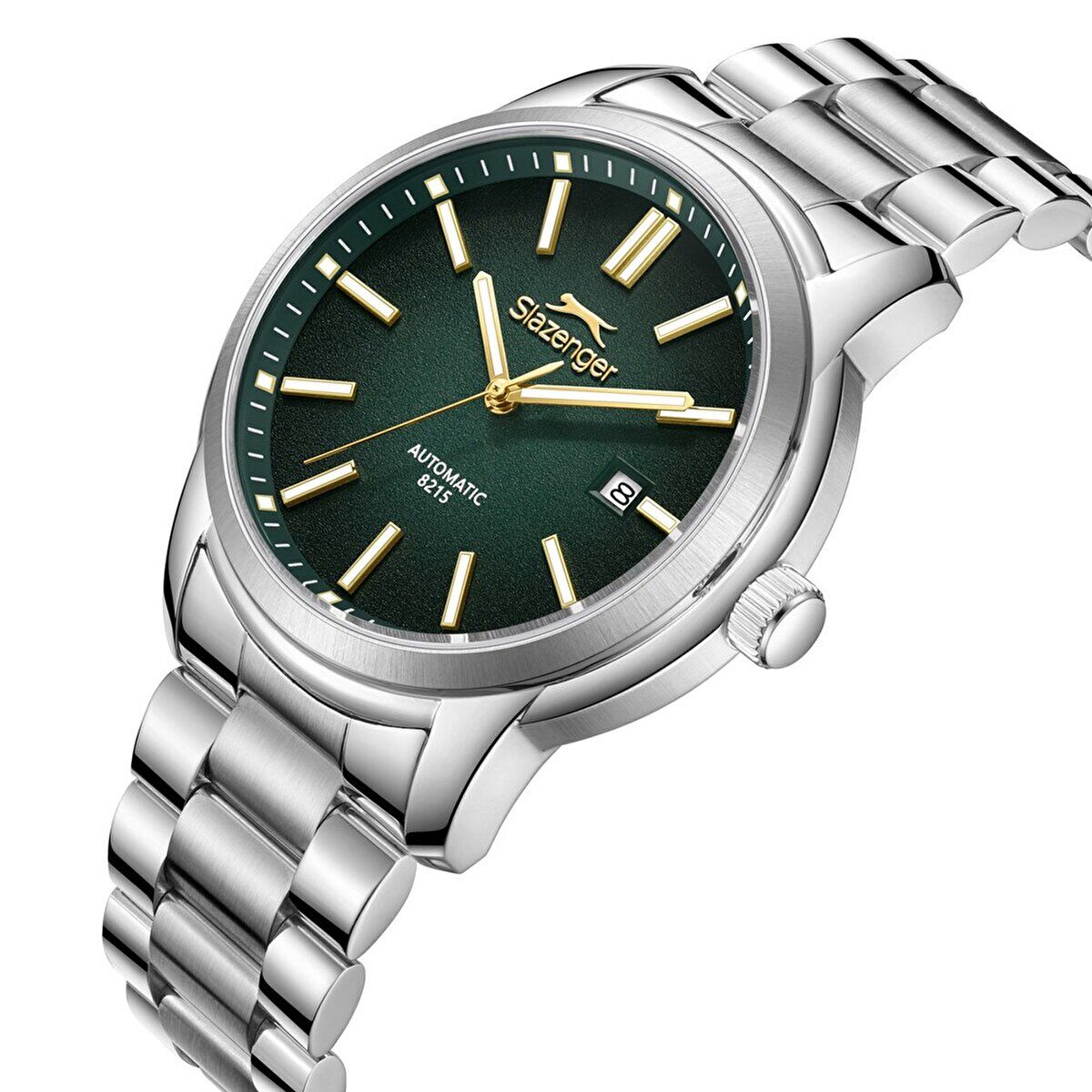 Slazenger Erkek Japon Otomatik (8215) Mekanizma Kol Saati | 43 mm Çelik Kasa, Yeşil Kadran, 10 ATM