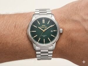 Slazenger Erkek Japon Otomatik (8215) Mekanizma Kol Saati | 43 mm Çelik Kasa, Yeşil Kadran, 10 ATM