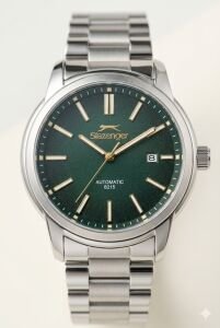 Slazenger Erkek Japon Otomatik (8215) Mekanizma Kol Saati | 43 mm Çelik Kasa, Yeşil Kadran, 10 ATM