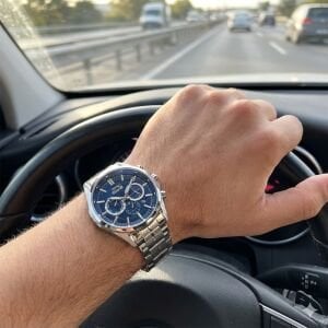 Slazenger Erkek Multifonksiyon Kol Saati | 44 mm Gümüş Çelik Kasa, Mavi Kadran, 5 ATM