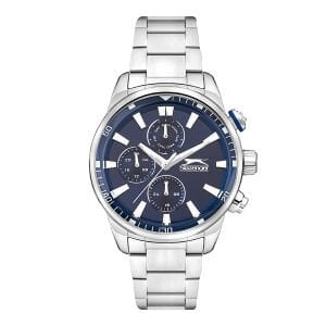 Slazenger Erkek Multifonksiyon Kol Saati | 46 mm Gümüş Renk Çelik Kasa, 5ATM Su Geçirmez