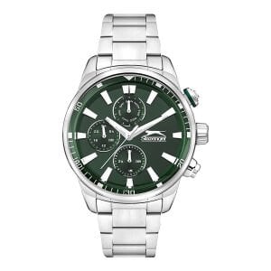 Slazenger Erkek Multifonksiyon Kol Saati |  46 mm Çelik Kasa, Yeşil Kadran, Paslanmaz Çelik