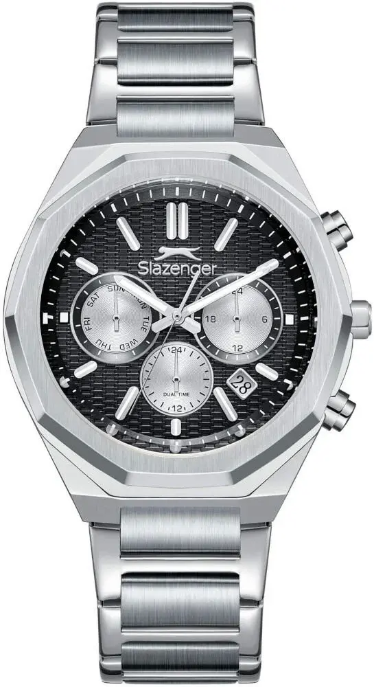 Slazenger Erkek Multifonksiyon Kol Saati | 40 mm Çelik Kasa, Çelik Kordon, Siyah Kadran,