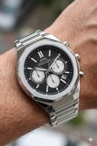 Slazenger Erkek Multifonksiyon Kol Saati | 40 mm Çelik Kasa, Çelik Kordon, Siyah Kadran,