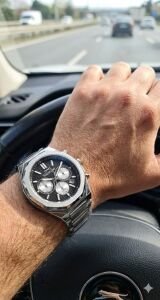 Slazenger Erkek Multifonksiyon Kol Saati | 40 mm Çelik Kasa, Çelik Kordon, Siyah Kadran,