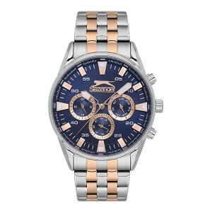 Slazenger Erkek Multifonksiyon Kol Saati | 45 mm Çelik Kasa, Rose & Gümüş Çelik Kordon