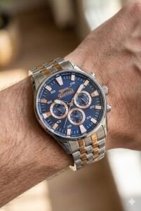 Slazenger Erkek Multifonksiyon Kol Saati | 45 mm Çelik Kasa, Rose & Gümüş Çelik Kordon