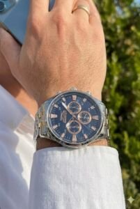 Slazenger Erkek Multifonksiyon Kol Saati | 45 mm Çelik Kasa, Rose & Gümüş Çelik Kordon