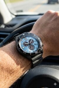 Citizen Erkek Kronograf Kol Saati | 42mm, Silikon Kordonlu, Eco Drive (Güneş Enerjili)