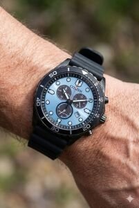 Citizen Erkek Kronograf Kol Saati | 42mm, Silikon Kordonlu, Eco Drive (Güneş Enerjili)