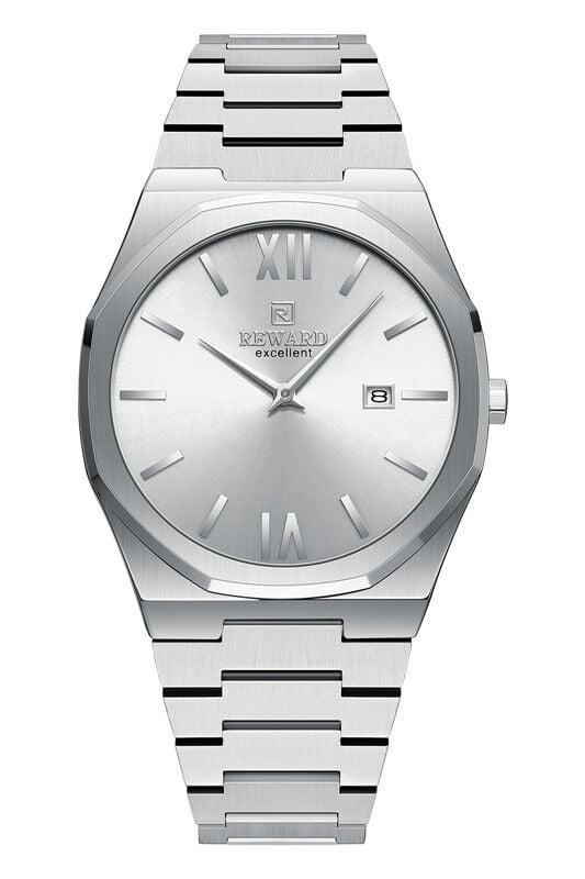 Reward Excellent Modern Erkek Kol Saati | 42 mm Çelik Kasa, Çelik Kordon, Su Geçirmez