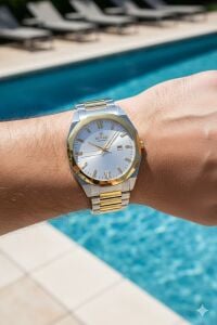 Reward Excellent Klasik Erkek Kol Saati | 42 mm Çelik Kasa, Altın & Gümüş Renk Çelik Kordon