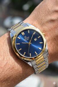 Reward Excellent Klasik Tasarım Erkek Kol Saati | 42 mm Çelik Kasa, Çift Renk Çelik Kordon, Lacivert Kadran