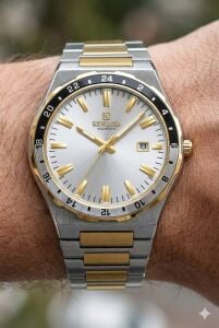 Reward Modern Erkek Kol Saati | 42 mm Çelik Kasa, Altın ve Gümüş Renk Çelik Kordon