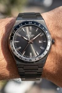 Reward Siyah Erkek Kol Saati – 42 mm Çelik Kasa, Mineral Cam, 5 ATM