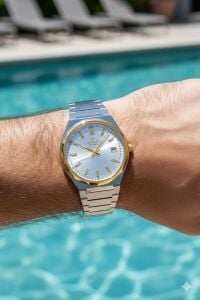 Reward Erkek Kol Saati | 42 mm Çelik Kasa, Gümüş Kadran, Çift Renk Çelik Kordon