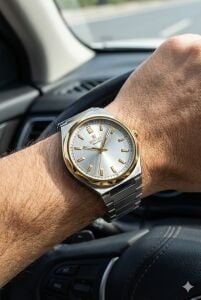 Reward Erkek Kol Saati | 42 mm Çelik Kasa, Gümüş Kadran, Çift Renk Çelik Kordon