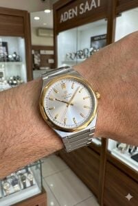 Reward Erkek Kol Saati | 42 mm Çelik Kasa, Gümüş Kadran, Çift Renk Çelik Kordon