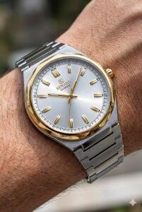 Reward Erkek Kol Saati | 42 mm Çelik Kasa, Gümüş Kadran, Çift Renk Çelik Kordon