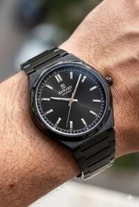 Reward Siyah Erkek Kol Saati | 42 mm Çelik Kasa, Siyah Kadran, Siyah Çelik Kordon