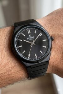 Reward Siyah Erkek Kol Saati | 42 mm Çelik Kasa, Siyah Kadran, Siyah Çelik Kordon