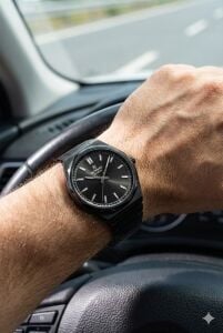 Reward Siyah Erkek Kol Saati | 42 mm Çelik Kasa, Siyah Kadran, Siyah Çelik Kordon