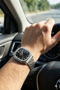 Reward Klasik Erkek Kol Saati | 42 mm Köşeli Çelik Kasa, Siyah Kadran, Çelik Kordon