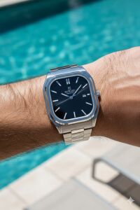 Reward Klasik Erkek Kol Saati | 42 mm Köşeli Çelik Kasa, Siyah Kadran, Çelik Kordon