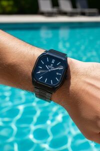 Reward Siyah Erkek Kol Saati | 42 mm Köşeli Çelik Kasa, Siyah Kadran, Siyah Çelik Kordon, 5ATM