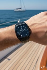 Reward Siyah Erkek Kol Saati | 42 mm Köşeli Çelik Kasa, Siyah Kadran, Siyah Çelik Kordon, 5ATM