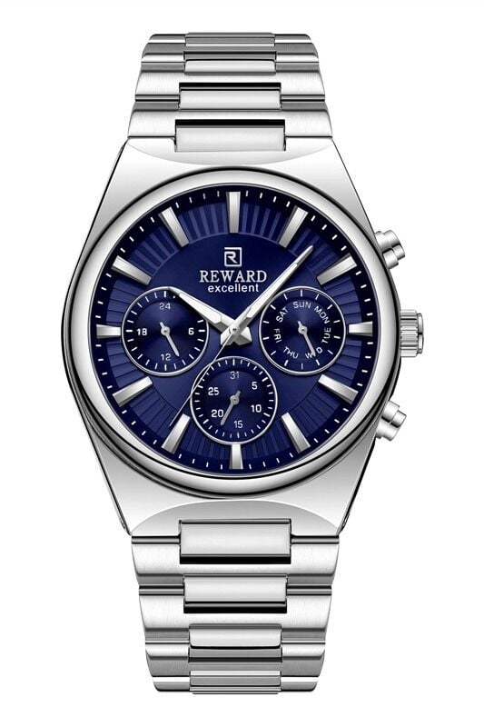 Reward Multifonksiyon Erkek Kol Saati | 45 mm Çelik Kasa, Lacivert Kadran, Mineral Cam, 5 ATM