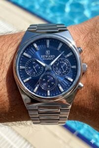 Reward Multifonksiyon Erkek Kol Saati | 45 mm Çelik Kasa, Lacivert Kadran, Mineral Cam, 5 ATM