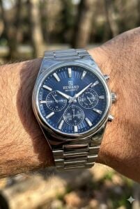 Reward Multifonksiyon Erkek Kol Saati | 45 mm Çelik Kasa, Lacivert Kadran, Mineral Cam, 5 ATM