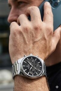 Reward Multifonksiyon Erkek Kol Saati | 45 mm Çelik Kasa, Mineral Cam, Siyah Kadran