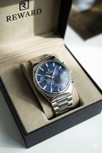 Reward Multifonksiyon Erkek Kol Saati | 45 mm Çelik Kasa, Lacivert Kadran, Çelik Kordon, 5ATM